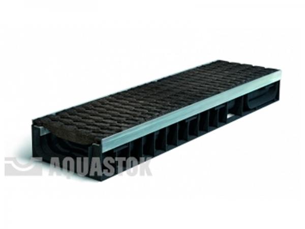 Лоток водоотводный пластиковый ЛВП PROFI DN200 H117 E600 комплект