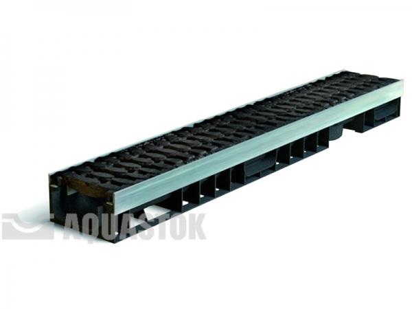 Лоток водоотводный пластиковый ЛВП PROFI DN100 H90 E600 комплект